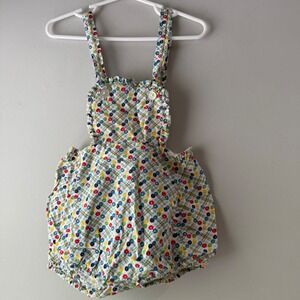 Unbranded Floral Plaid Sunsuit Romper Baby Girls 12-18M White Multi Excellent